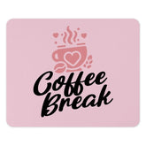 Coffee Break Mouse Pad, Pink Mousepad, Work From Home, Desk Accessories, Office Decor, Gift For Her, Coffee Lover Gift, Cute Mouse Pad - Tawshia
